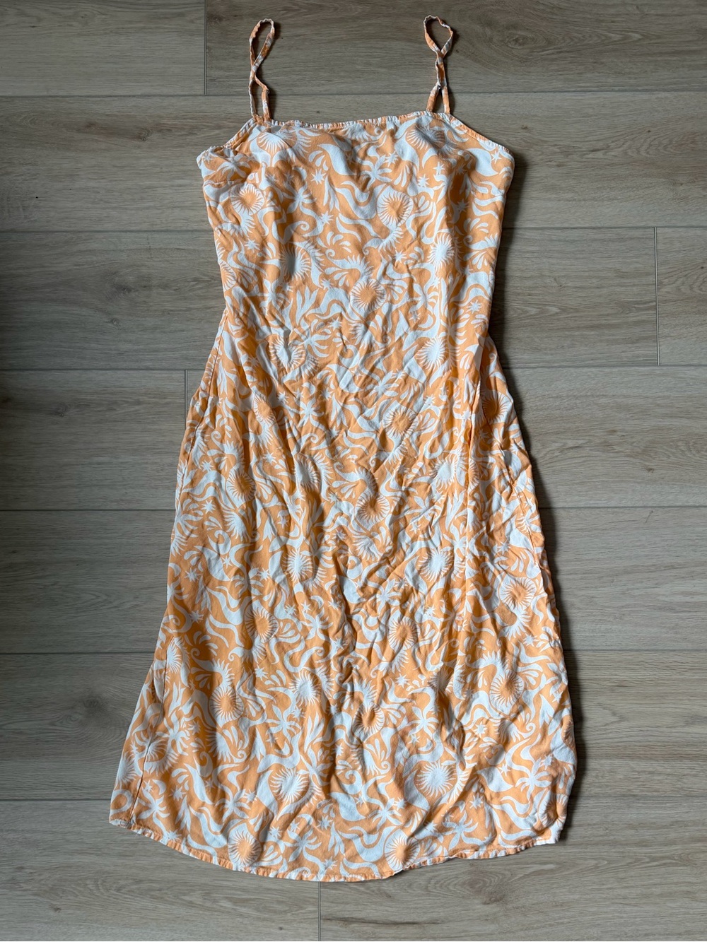 Billabong Orange and White Midi Dress